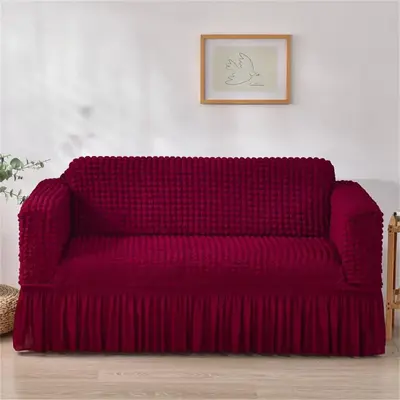 Solid Color Jacquard Sofa Cover, 1 Count Sofa Slipcover, Dustproof Sofa Cover for Home Living Room, Upholstery Fabric for Sof...