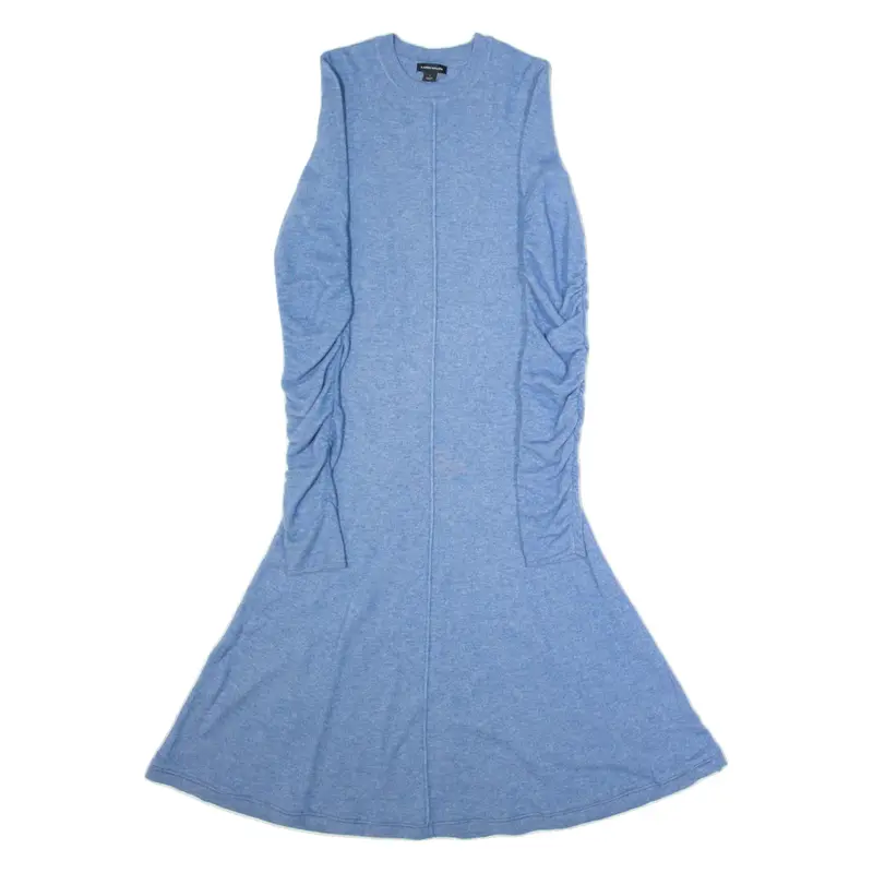 KAREN MILLEN Womens A-Line Dress Blue Wool Long Sleeve Long S