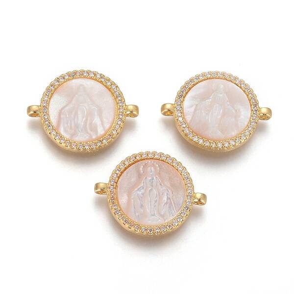 Brass Micro Pave Cubic Zirconia Links connectors