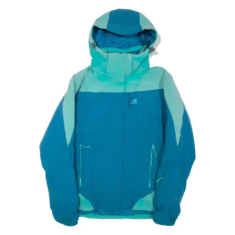 SALOMON Mens Ski Jacket Blue Hooded XL