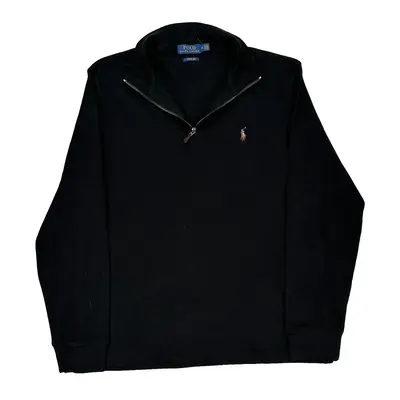 Polo By Ralph Lauren 1/4 Zip - Medium Black Cotton