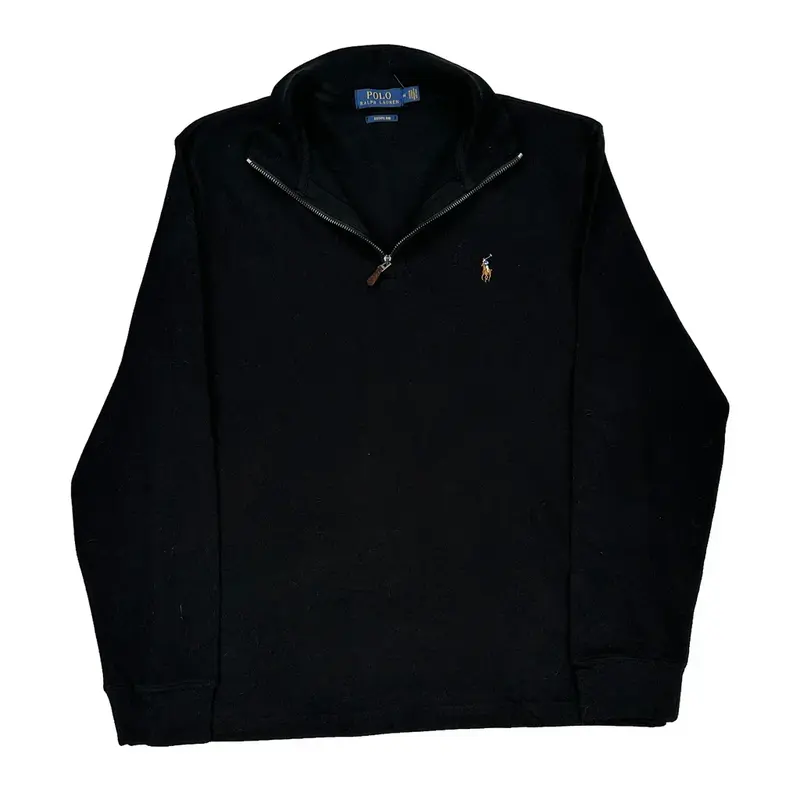 Polo By Ralph Lauren 1/4 Zip - Medium Black Cotton