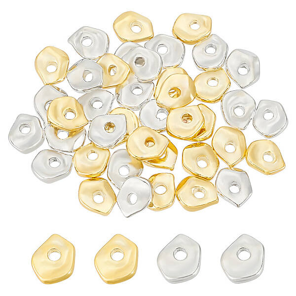 40Pcs 2 Colors Brass Spacer Beads