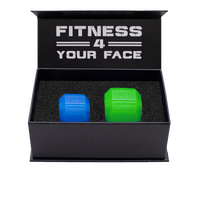 Jawzrsize Jaw Exerciser - Pop N Go Beginner Bundle Blue and Intermediate Green Jaw Trainer, Jaw Clenching Relief, Jawline Sha...
