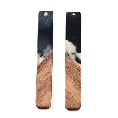 Transparent Resin & Walnut Wood Big Pendants