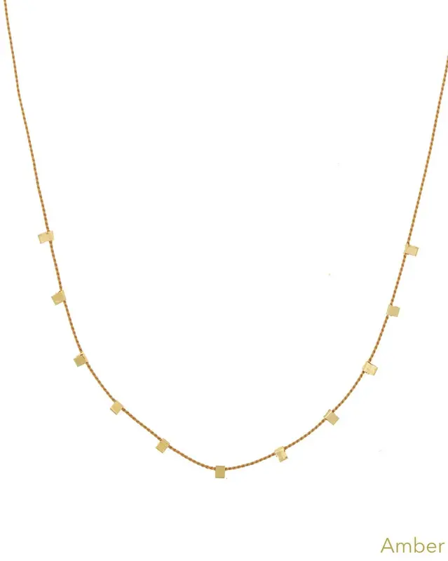 Hilo Necklace | Metal Color: Gold | Color: Amber
