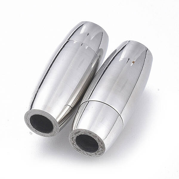 Tarnish Resistant 304 Stainless Steel Magnetic Clasps with Glue-in Ends