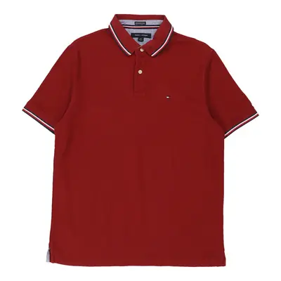 Tommy Hilfiger Polo Shirt - Large Red Cotton