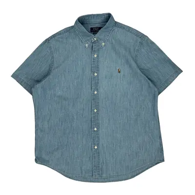 Polo By Ralph Lauren Short Sleeve Shirt - XL Blue Cotton