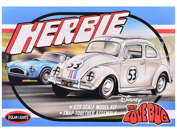 Skill 2 Model Kit Volkswagen Beetle Herbie The Love Bug (1969) Movie 1/25 Scale Model by Polar Lights