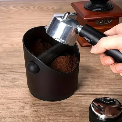 Coffee Knock Box, Espresso Dump Bin with Removable Knock Bar & Non Slip Base, Coffee Bucket for Coffee Grounds