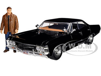 1967 Chevrolet Impala SS Sport Sedan Black and Dean Winchester Diecast Figurine \