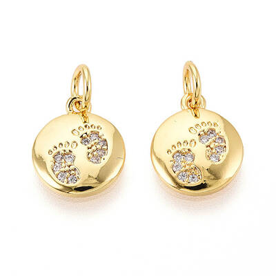 Brass Micro Pave Cubic Zirconia Charms