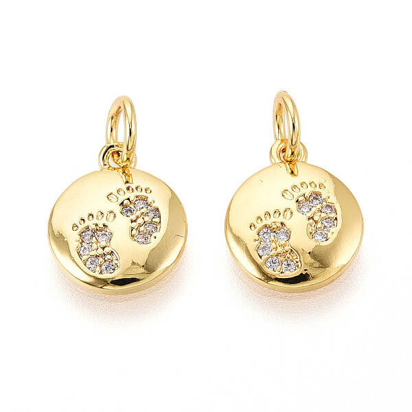 Brass Micro Pave Cubic Zirconia Charms