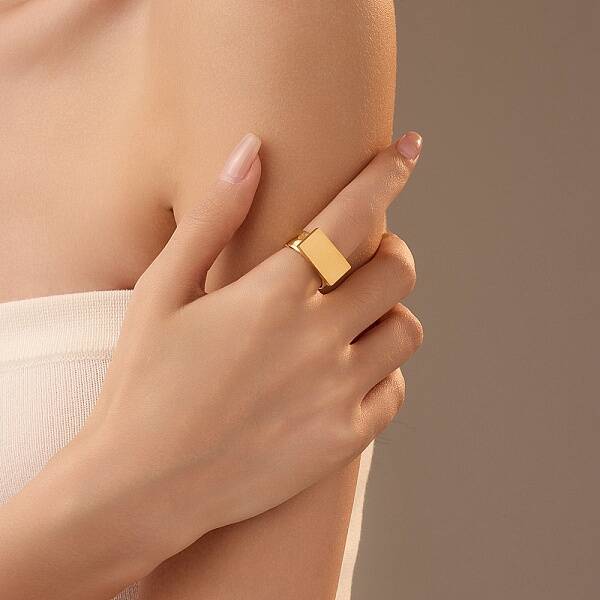304 Stainless Steel Open Cuff Rings for Women