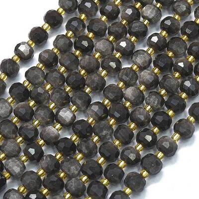 Natural Silver Obsidian Beads Strands