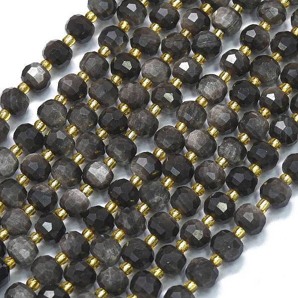 Natural Silver Obsidian Beads Strands