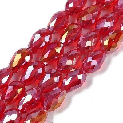 Transparent Electroplate Glass Beads Strands