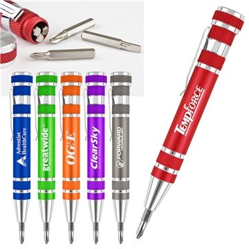 100 Custom Pocket Pal Aluminum Tool Pen - 9-in-1 Multi-Tool