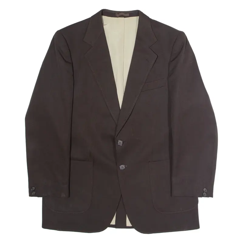 COMFORT WORSTED Mens Blazer Jacket Brown Wool L
