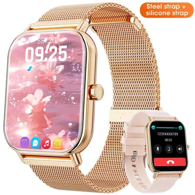 Stylish Smart Watch with Call | 1.83 Touch Screen | 100+ Workout Modes | Fitness Tracker for All | 2 Bands | Android iOS | ...
