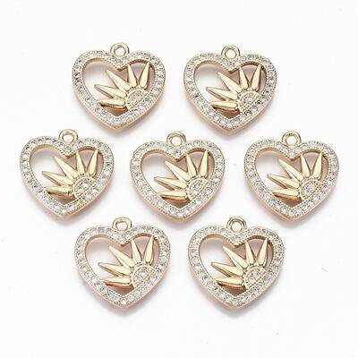 Brass Micro Pave Cubic Zirconia Pendants