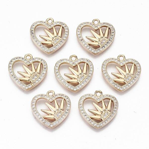 Brass Micro Pave Cubic Zirconia Pendants