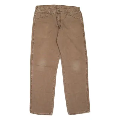 DICKIES Workwear Mens Jeans Brown Regular Straight W36 L32
