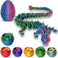 3D Dragon Egg Ornament, 1/17pcs Creative Laser Engraving Dinosaur with Egg Spring Design Figurine, Stuffing Easter Eggs, Arti...