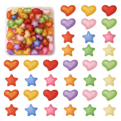 100Pcs 2 Style Frosted Acrylic Beads