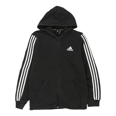 Adidas Hoodie - Medium Black Cotton Blend
