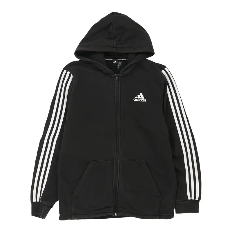 Adidas Hoodie - Medium Black Cotton Blend