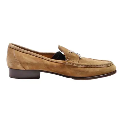 HERMES Loafer Shoes Brown Leather Womens UK 4