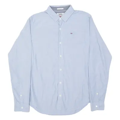 TOMMY HILFIGER Mens Plain Shirt Blue Long Sleeve S