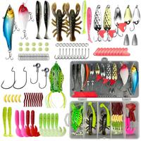 Fishing Lures Kit, Spoon Lures, Soft Plastic Worms, Frog Lures, Bait Tackle Kit for Bass, Trout, Salmon for Freshwater and Sa...