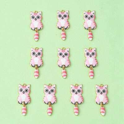 Light Gold Rack Plating Alloy Enamel Pendants
