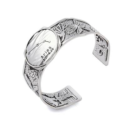 Constellation Alloy Open Cuff Bangles for Women Men