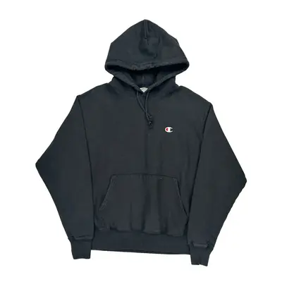 Reverse Weave Champion Hoodie - Large Black Cotton Blend
