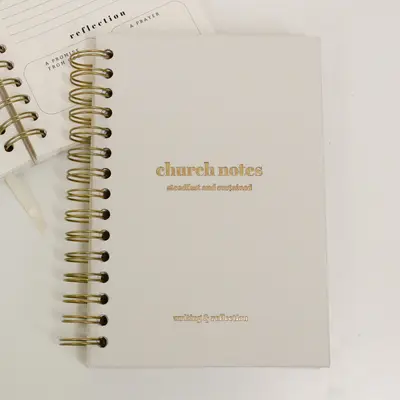 Church Notes Journal - by Steadfast and Sustained - Christian Sermon Notebook to Write Verses, Key Points, Notes, and Apply t...