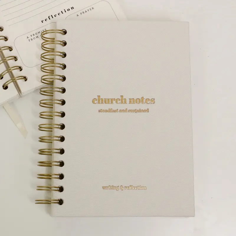 Church Notes Journal - by Steadfast and Sustained - Christian Sermon Notebook to Write Verses, Key Points, Notes, and Apply t...