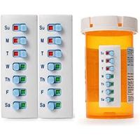 2 Pack Medication Tracker and Reminder, Reusable Peel and Stick Pill Tracker, Attach to Your Bottle 7 Day Medicine Vitamin Pe...