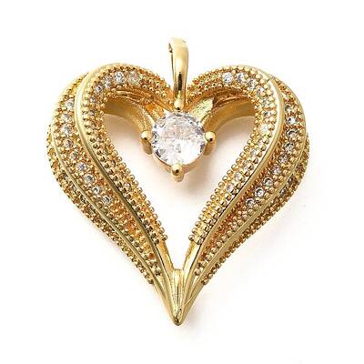 Brass Micro Pave Cubic Zirconia Pendants