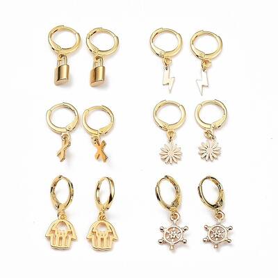 Brass Huggie Hoop Earrings