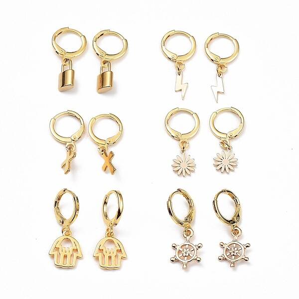 Brass Huggie Hoop Earrings