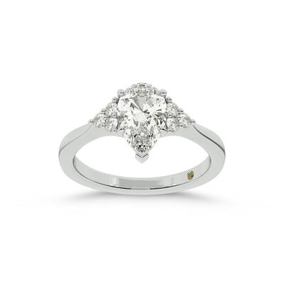 Eldra Illusion Trilliant Pear Shape Lab Grown Diamond Engagement Ring | 10K White Gold 2 3/4 CT. TW.