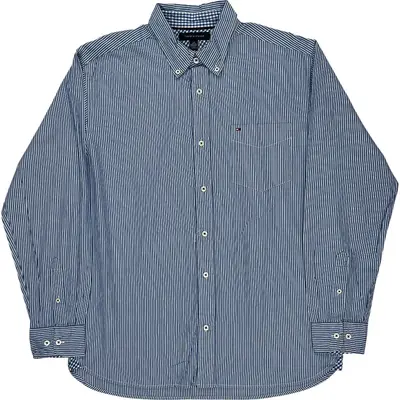 Tommy Hilfiger Striped Shirt - Large - Blue Cotton