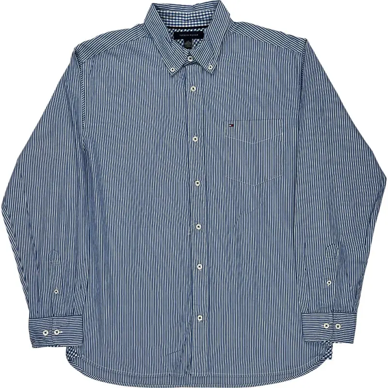 Tommy Hilfiger Striped Shirt - Large - Blue Cotton