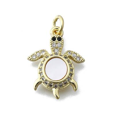 Brass Micro Pave Clear Cubic Zirconia Pendants