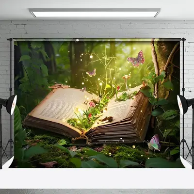 Aperturee Magical Book Fairyland Spring Photography Backdrop