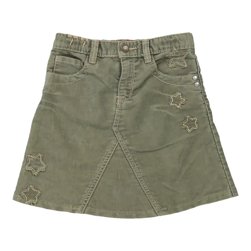 Age 5 Gap Embroidered Cord Skirt - Small Khaki Cotton